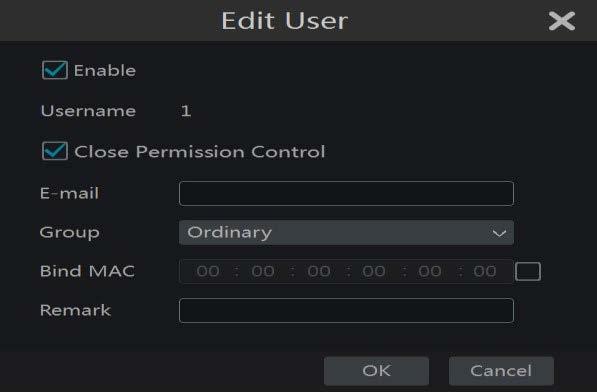 You can enable or disable other users (if disabled, the user will be invalid), open or close their permission control (if closed, the user will get all the permissions which the administrator