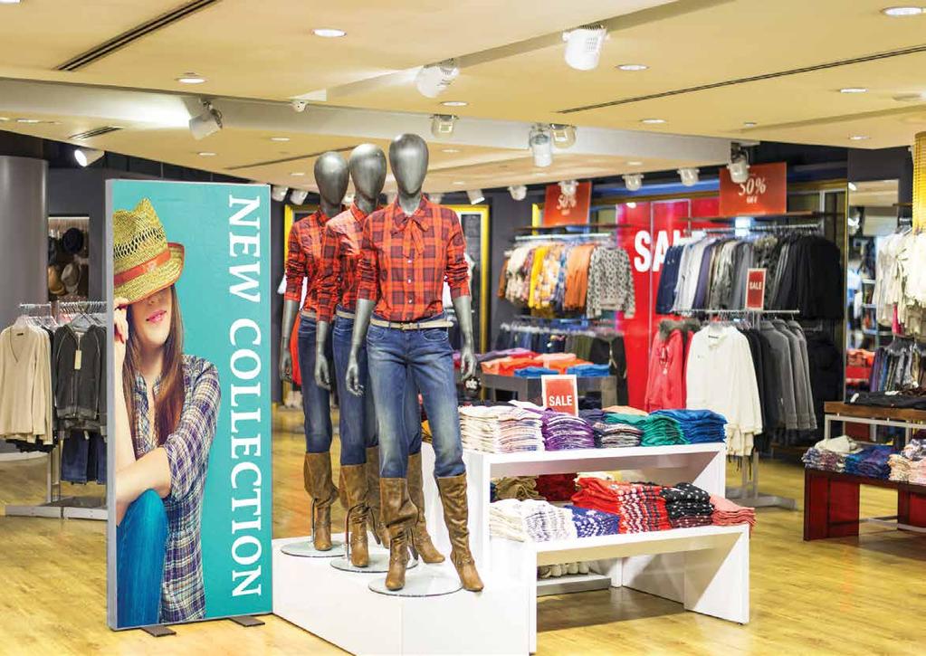 RETAIL FLOOR DISPLAY Double sided floor stand, that can be reused promotion after promotion.