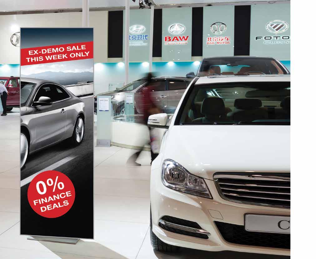 CAR SHOWROOM DISPLAY High quality, elegant stand designed to complement the design integrity of today s car showrooms.