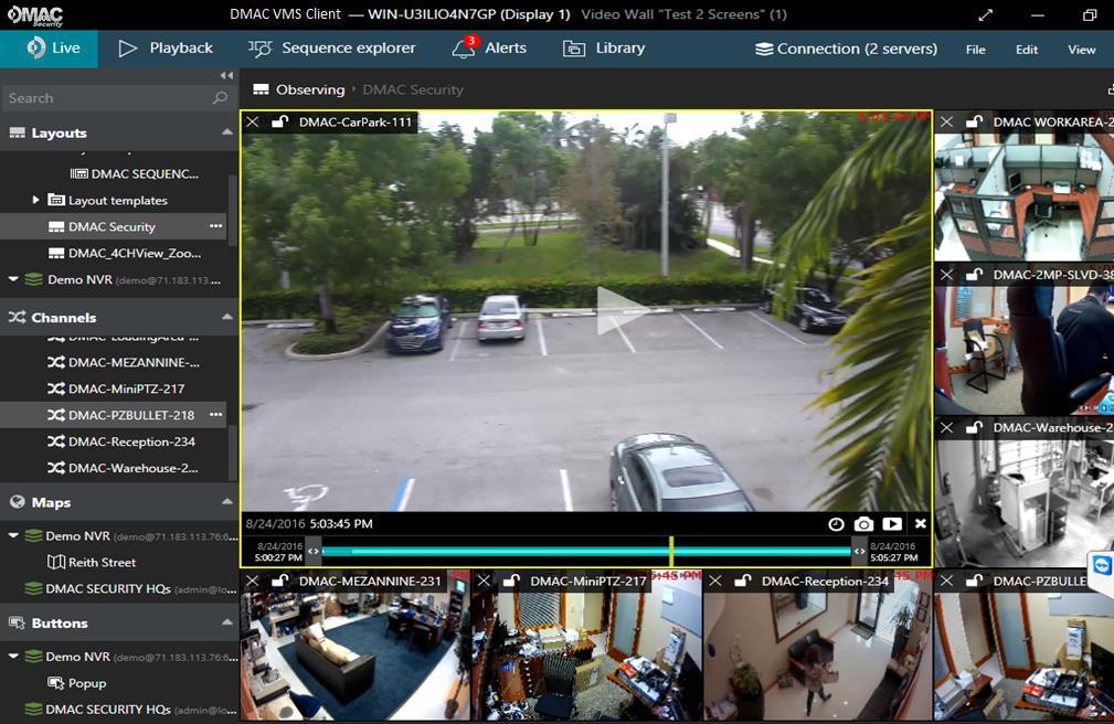 active channel Video Management System Event log search SEARCH & PLAYBACK Supports up to 16