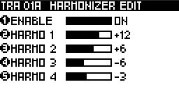 Effect list QUANTIZER / HUMANIZER Eliminates or adds imprecision to your performance or step note edits. ENABLE ON OFF Activate/disable the quantizer / humanizer engine.