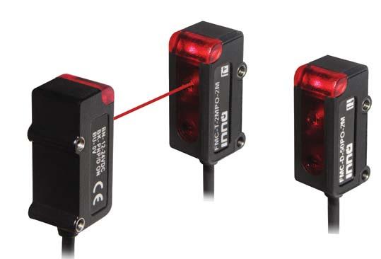 Miniature Sensor Side-view Cube Type Sensing Model Number Legend 1 2 3 4 5 SALIENT FEATURES Compact ABS Housing 50, 500, 2000mm sensing IP-64, Shock Resistant - 100G Through beam & Diffuse Types