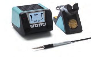 1-Channel Power Unit, 90 W with WTP 90 hybrid soldering iron (90 W / 24 V), soldering tip XNT A and WSR 200 safety rest WT