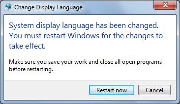 12. Again, Windows will ask if you would like to restart. Click Restart now.