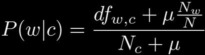 Multiple Bernoulli: Estimating P(d c) P(d c) is computed