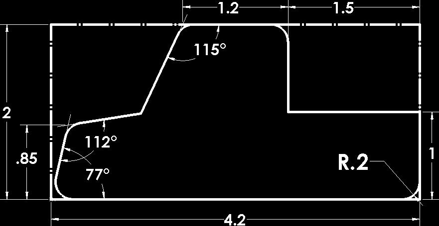 Key-in angle for the dimension and press ENTER. Add the other dimensions. Fig. 5 E. Sketch Fillet. Step 1. Click Sketch Fillet Sketch toolbar. on the Fig.