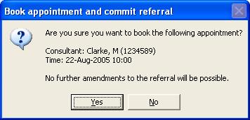 Booking the appointment online If you have selected one of the options that allow you to book the appointment online, the Appointment Availability screen pictured below will be displayed.