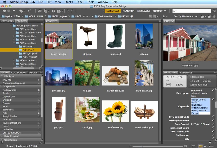 WORKFLOW: BRIDGE Bridge allows you to navigate all folders and files in your computer and on a CD/DVD. All file types appear in Bridge, not just images.