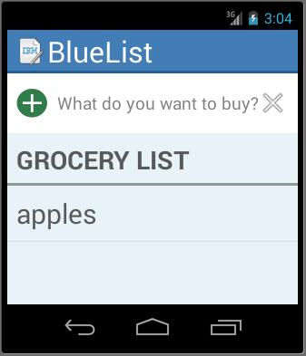 Type items into the grocery list, and click the plus icon to add the