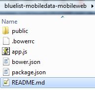 The files are extracted to the bluelist-mobiledata-mobileweb subfolder of your directory. 4.
