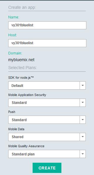 V10.1 Student Exercises EXempty Mobile Quality Assurance: Standard plan The Mobile Data application and its four services are created. The application runs on the IBM Bluemix cloud.