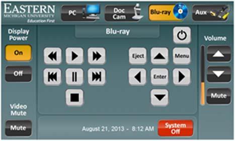 Select the cable type that is connected to your device to display an image of your screen. Blu ray Player (also DVD & CD) 1. Press the Blu ray icon. 2.