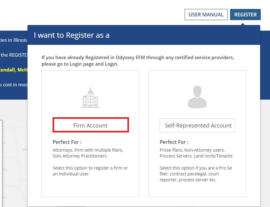 Registration User can register by selecting any one of the below two account types.
