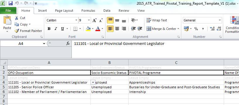 5 Alternatively you can download the Excel Template and