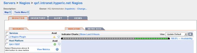 View a Nagios Check To view a Nagios check in the Hyperic User Interface 1. 2.