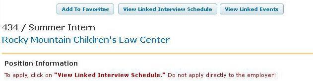 Click on the View Linked Interview Schedule and click on the Request Interview button.