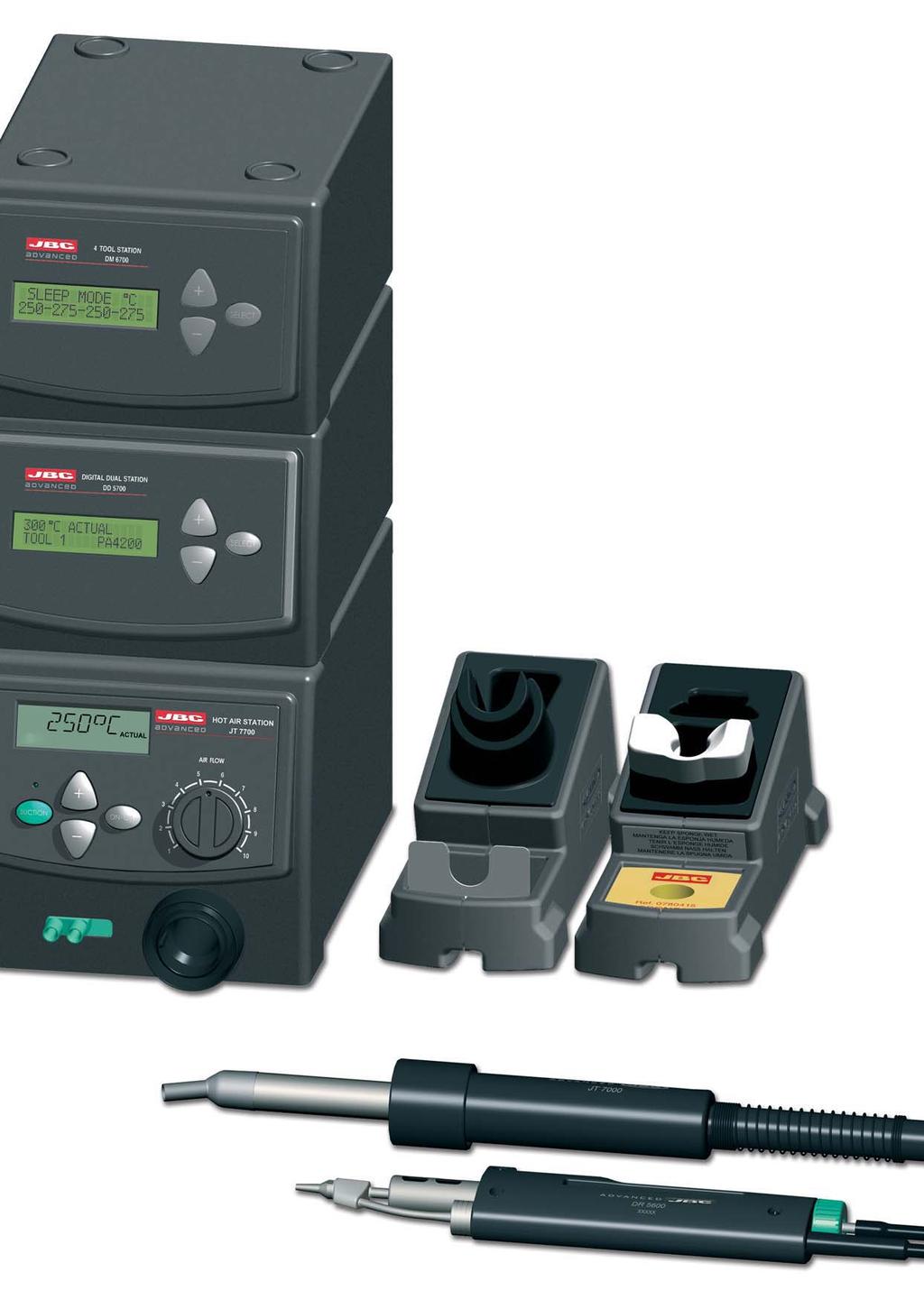 DM 6700 4 Tool control unit DD 5700 Digital dual control unit J T 7700 Hot air station Featured in this configuration: The 2245 is the soldering handpiece for general use, while the 2210 is designed