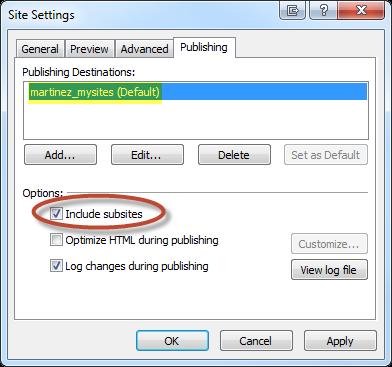30. Select Site Publishing Settings to see the Site Settings
