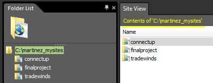 10. After creating the remaining 3 sites, close EW and reopen it. The folders should now appear as individual sites (folder with the world icon). 11.