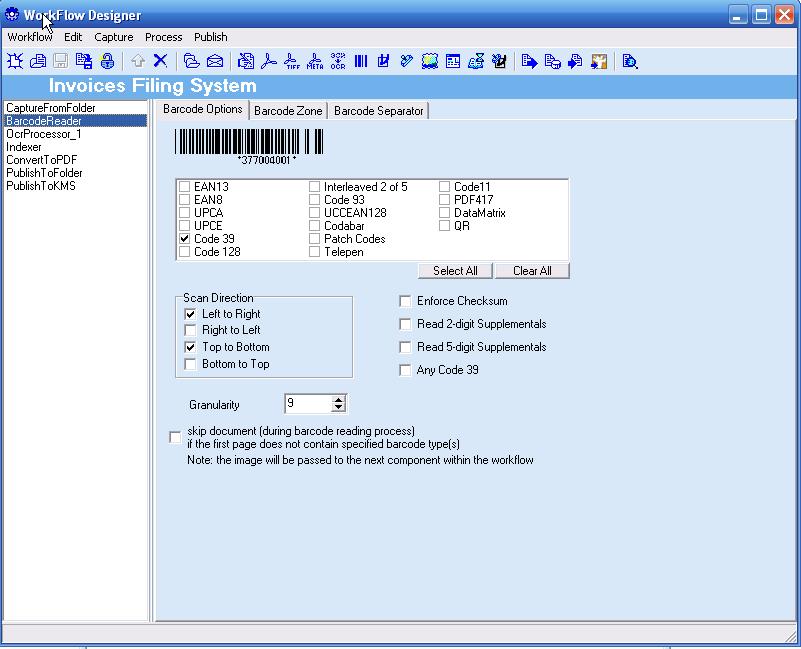 vfiler can Read 16 Different Barcode Types Zonal Barcode Reading for Specific Fields Full Page Barcode Reading for Document Separation Separate Documents by Barcode