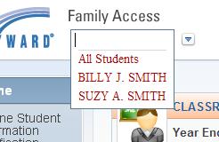 The Family Access screen also offers you the ability to view one or all of your children