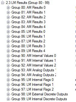 Group 80 up to 99 are containing flags, which are