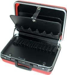 Tool cases Single ended tool set acc. to VDE 1000 V in tool wallet of black imitation leather.