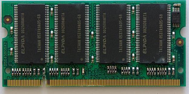 Memories main memory 32 or 64 bit datapath SO-DIMM