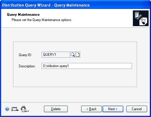 PART 3 ROUTINES, INQUIRIES AND REPORTS To define a distribution query: 1. Refer to Creating and running a distribution query on page 212 and select a query option.