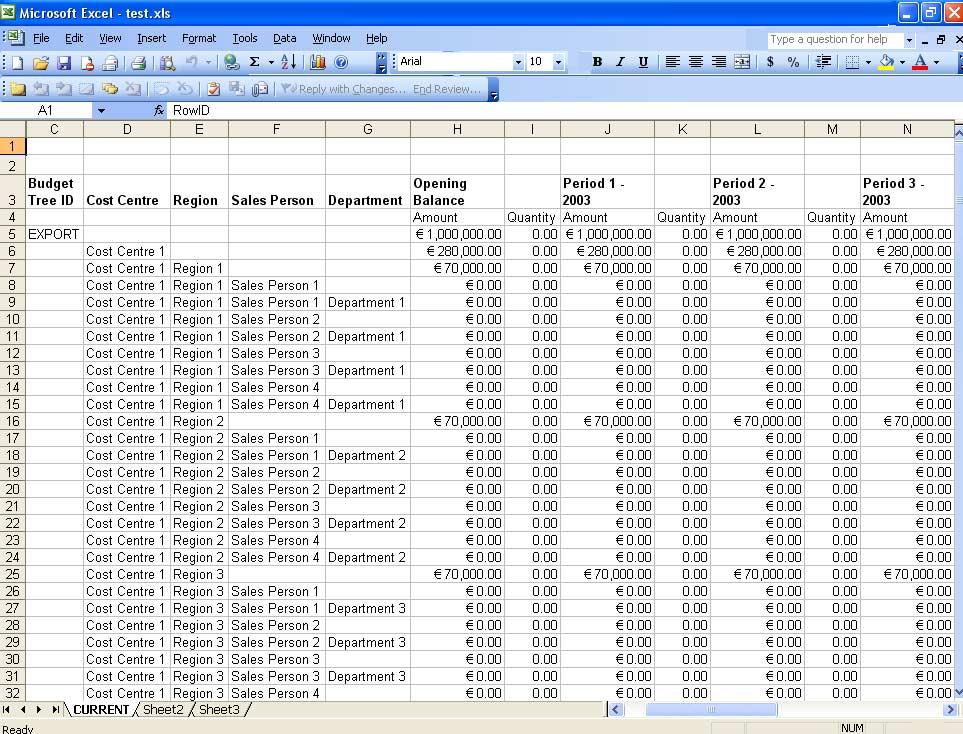 PART 1 SETUP Template 2 Budget tree without accounts.