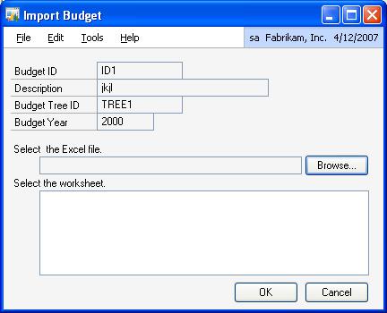 CHAPTER 3 BUDGETS If the imported file is the account- budget tree format, the amounts will be imported against the accounts and the tree.