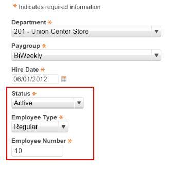 number I don t see that either. (Employee number displays default number.) Employee number I don t see that either. Will it creates its own employee number then? If it is new... okay.