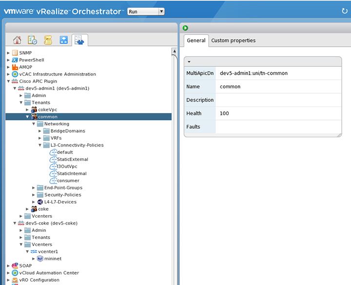 Cisco ACI with VMware vrealize About Load Balancing and Firewall Services Orchestrator GUI it provides the MultiApicDn in the APIC GUI.