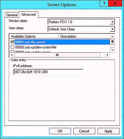 Appendix C: Bulk Configuration or Firmware Upgrade via DHCP/TFTP c. Select "Raritan PDU 1.