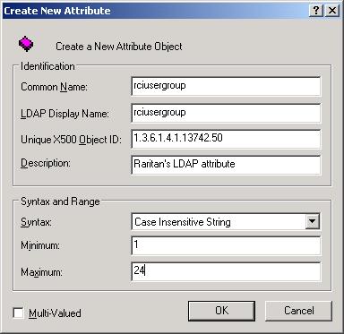 Appendix F: Updating the LDAP Schema 3. Click New and then choose Attribute. When the warning message appears, click Continue and the Create New Attribute dialog appears. 4.