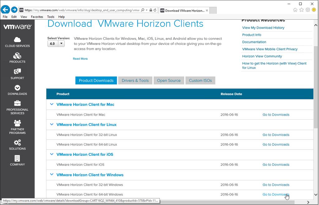 designed to work with dial-up access). Note: VMware has rebranded View to Horizon. The underlying product remains the same. 1. Open your web browser and navigate to https://www.vmware.
