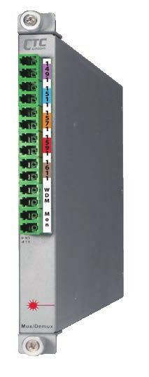 WDM - MUX/DeMUX 8-Ch/5-Ch MUX/DeMUX with Monitor Port 5 MUX/DeMUX The SML-40-MD80 is an 8 channel MUX/DeMUX modular design card for CWDM wavelengths including 1471nm, 1491nm, 1511nm, 1531nm, 1551nm,