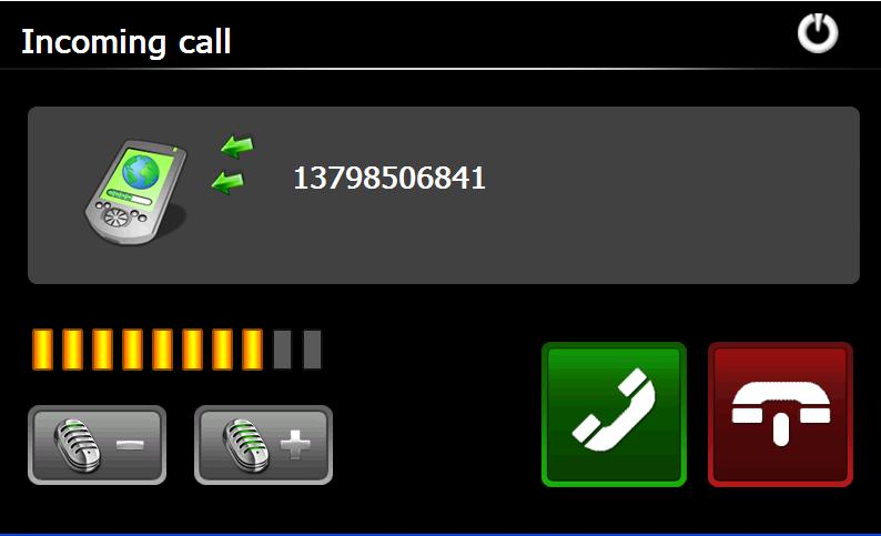 8.3 Answer Calls When there is an incoming call, the following interface will be