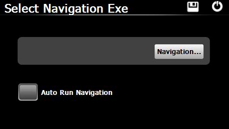 maps (navigation program files) by choosing the "Navigation" icon and selecting the