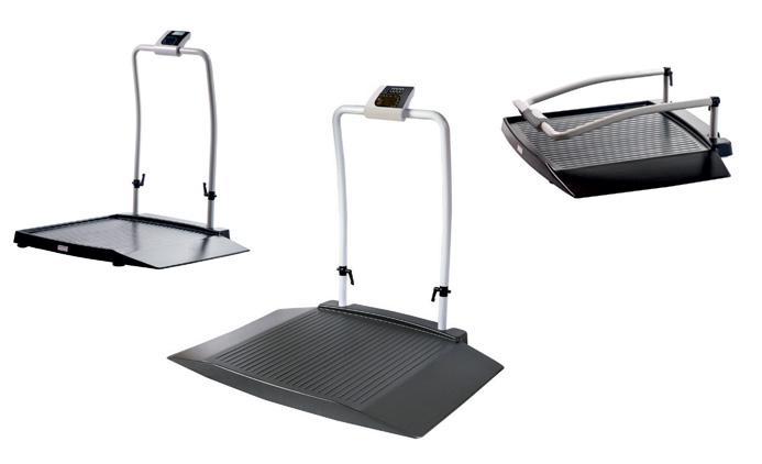 SHEKEL Special Needs Scales Wheelchair Scale with wide ramps & handrail H351-2, H351-3 (Class III); H350-2, H350-3 (Non-Class III) Healthweigh Wheelchair Scale answers the needs of both patients and