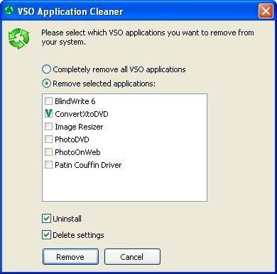 Uninstallation of program Previous Top Next To fully uninstall the software and remove any trace of the program, use cleanvso.exe. Here's a direct download link for cleanvso.exe: http://download2.