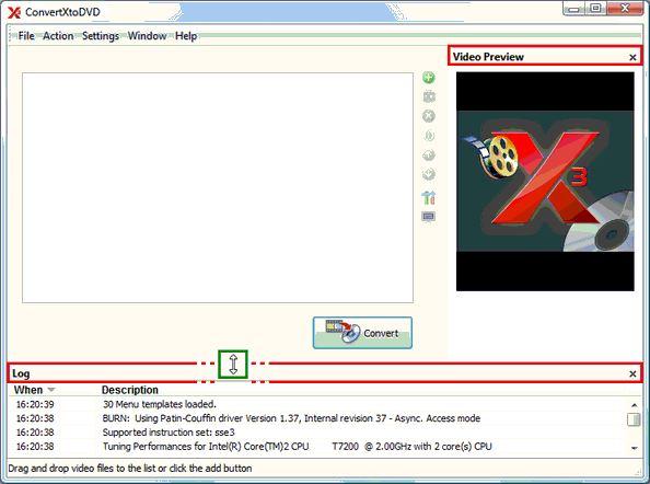 Detach preview / log window Previous Top Next Highlighted below are the ways in which you can move and resize each window. How to move (detach) a window.
