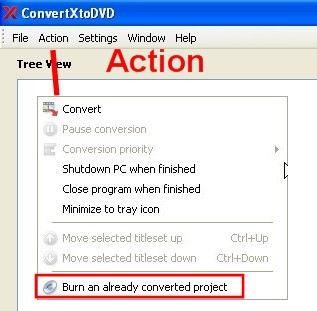 Burn an already converted project Previous Top Next 1) To burn multiple copies of a converted DVD project, make sure you have unchecked the option "Delete folder after successful burn".