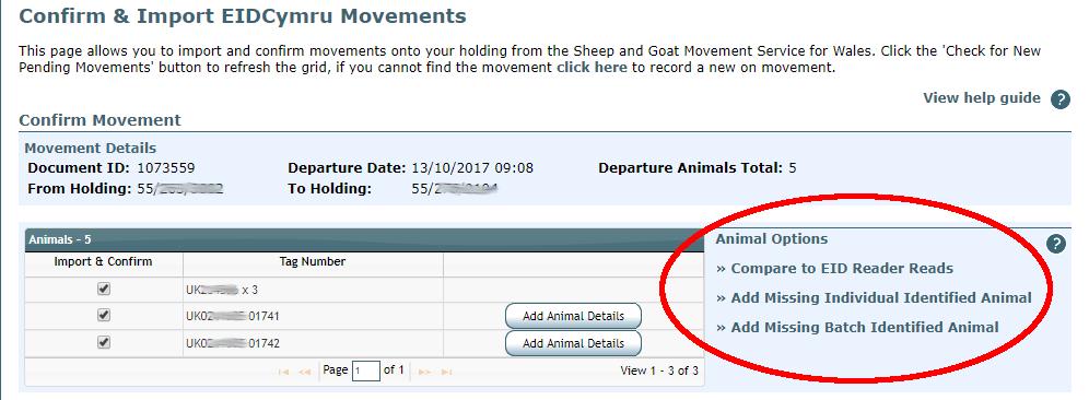 Add missing animals to the list using the Add Missing Individually or Batch Identified Animal.