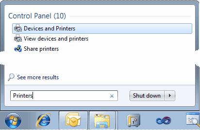 Locating the Printers Folder You can access the Convert to PDF printer, and any created copies from the Windows