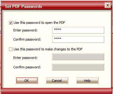 Check the Use the password to open the PDF option to enable password protection on this