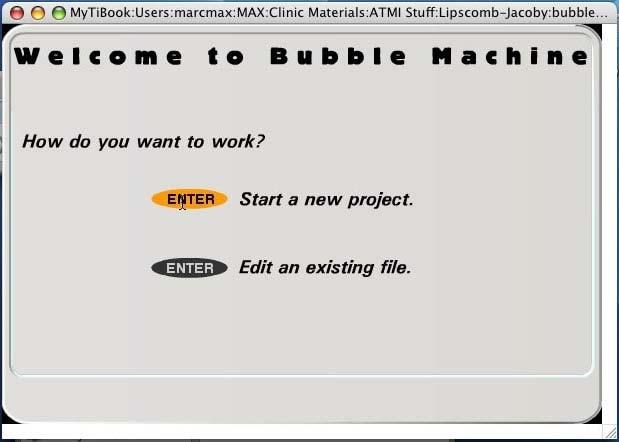2) Double-click on the BubbleMachine.swf file to start the BubbleMachine program.