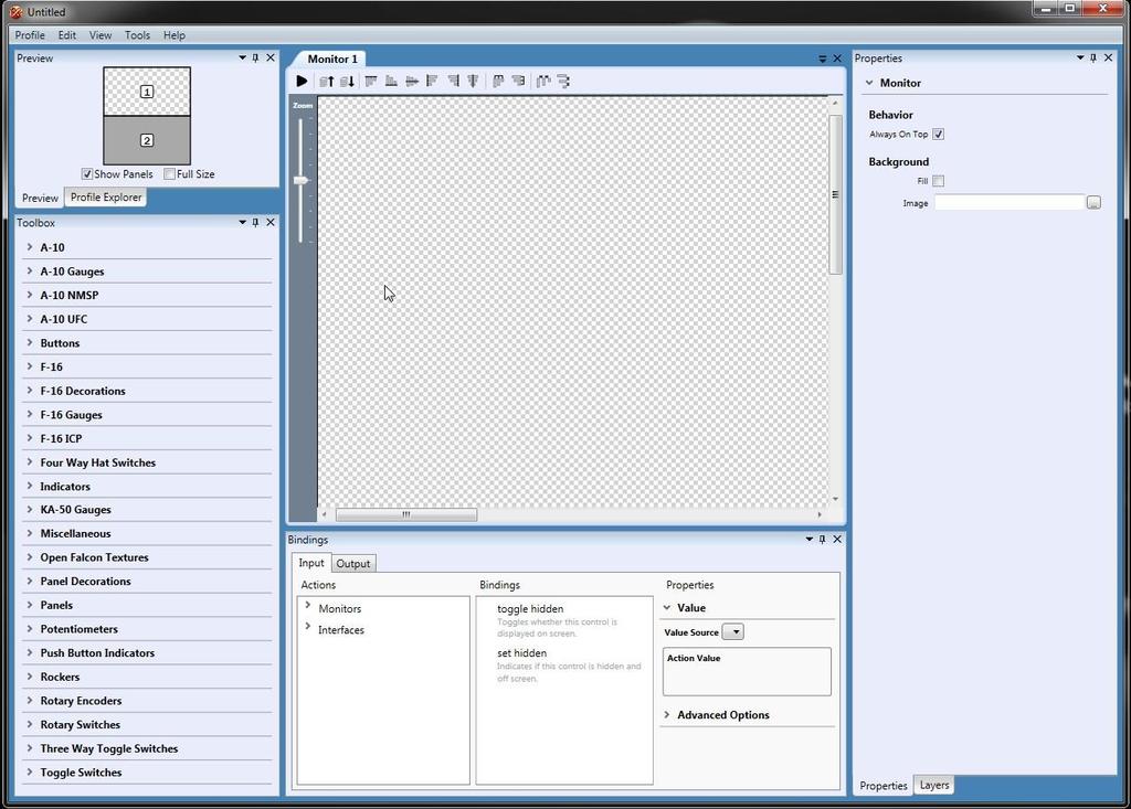 Figure 15 shows the Profile Editor on first launch. Figure 15.