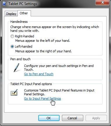 On the Other tab, select Go to Input Panel Settings (Figure 39).