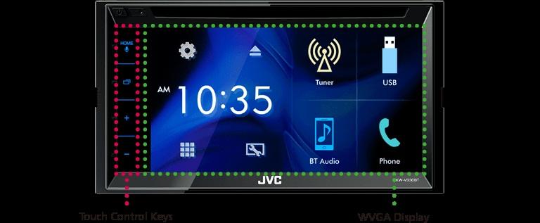 Display 6.8" Clear Resistive Touch Panel (6.2" WVGA Monitor) Larger Display with El Kameleon Concept JVC's 6.